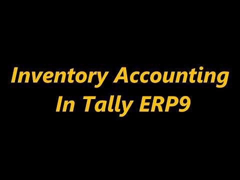 Inventory Accounting in Tally ERP9 | Inventory Masters Creation