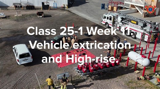 During week 11 of recruit class 25-1, our recruits, along with the recruits from the Casa Grande Fire Department, City of Maricopa Fire/Medical Department, Fort Mcdowell Yavapai Nation Fire Department, and the Superstition Fire & Medical District spent much of the week learning and practicing mechanical extrication from vehicles and how to operate on high-rise fire incidents. Even though the recruits work for several different agencies, they may be called upon to work together on a large-scale i