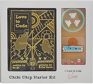 Chibitronics - Love to Code Creative Coding Kit - Full Stem/Steam kit - for Educators in The Classroom - Paper Circuits - Peel and Stick Circuits - Computer Programming