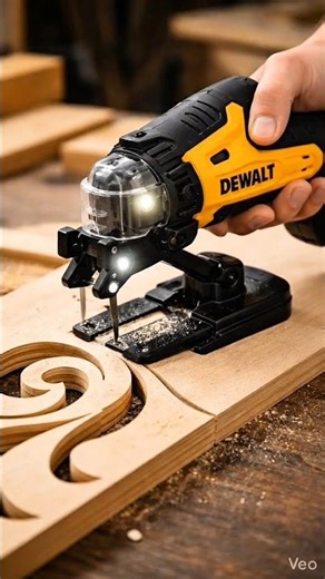 Mini Cordless Scroll Saw by DeWalt Cutting Perfect Curves 🔥 Satisfying Woodworking #diytools