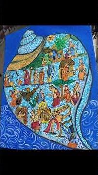 story telling in canvas #ramayan #art #shortvideo