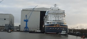 Video: Disney Wish floats out of its construction bay today in Germany | Chip and Company