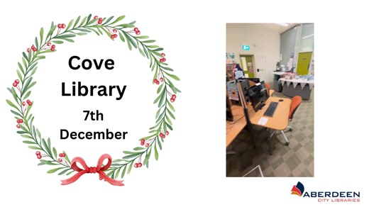On the 7th day of 'So you think the library isn't for you?' calendar we take you on a tour of Cove Library. | Aberdeen City Libraries
