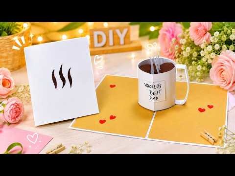 DIY Pop Up Coffee Mug Card ☕ Easy Handmade Father’s Day Card Idea for Dad | DG Handmade