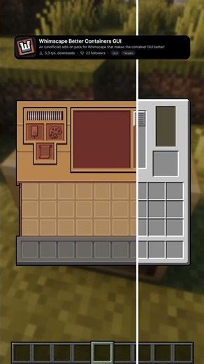 Best Minecraft Whimscape GUI Resource Pack:Whimscape Better Containers GUI #minecraft #shorts #mc