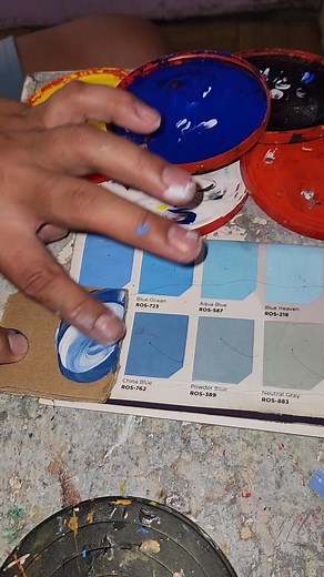 China blue color semi gloss latex paint #chinablue #color #white #black #thaloblue #fbreelsvideo #paintmixingcolor | Roger Ursal Verano