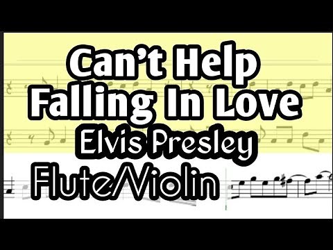Can't Help Falling In Love Flute or Violin Sheet Music Backing Track Play Along Partitura