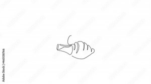 Animated self drawing of one continuous line draw whole healthy organic taro for farm logo identity. Fresh tropical plant edible corm concept for root vegetable icon. Full length single line animation