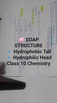 🌟Soap Structure Explained 🔬 | Hydrophobic Tail & Hydrophilic Head | Class 10 Chemistry