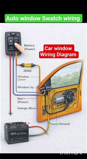 Car Power Window Wiring | Battery, Switch & Motor Explained