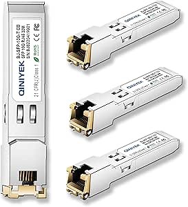 [4 Pack]1.25/2.5/5/10G SFP+ to RJ45 Transceiver, Copper SFP+ Module, Cat.6a/7, up to 30m, for Cisco SFP-10G-T-S, MikroTik S+RJ10, Ubiquiti UF-RJ45-10G, Netgear AXM765, Netgear, TP-Link, Fortinet