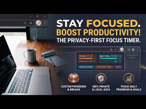 Productivity Clock — Your Browser’s Focus Companion | Reading, Pomodoro & Daily Progress