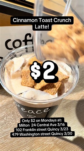 Two buck lattes in Milton Coffee Break from open to close on Monday March 16th!! All flavored lattes, small , hot or iced! No limit on how many! See you there! .50 cents off at every other location! #coffeebreak #shoplocal #anniversary #icedlatte #icedcoffee