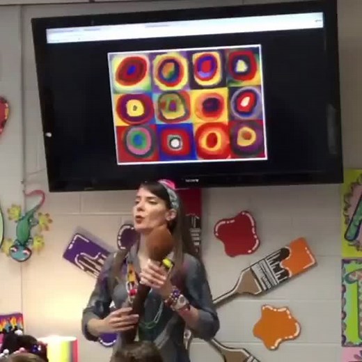 Teaching kindergarten about the artist Wassily Kandinsky! #missmystudents #kindergarten #teachersoftiktok #artteacher #arteachersoftiktok