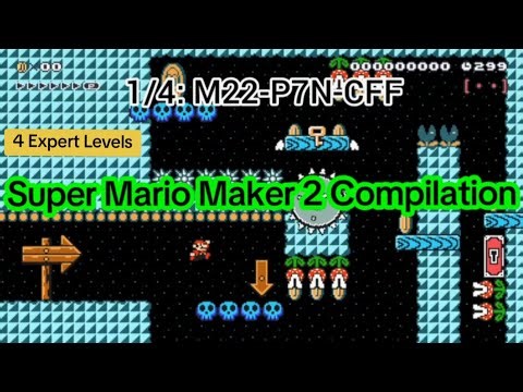 Super Mario Maker 2 SMM2 Level Compilation - 4 Expert Levels - Kaizo Lite