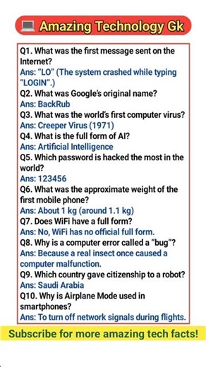 Top 10 Amazing Tech Facts You Must Know!