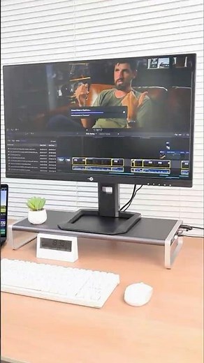 PULWTOP Monitor Stand Docking Station - Solid Stand and Multi-Ports Function