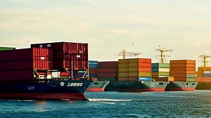 Download Port containers huge harbor cargo load container dock ship transportation crane unloading shipment international distribution export import trade sea ocean transport in the bay naval for free