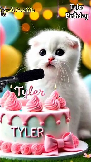 HAPPY BIRTHDAY TYLER | HAPPY BIRTHDAY SONG WITH NAMES | Adorable Cute Cat 😺 #cat #happybirthday