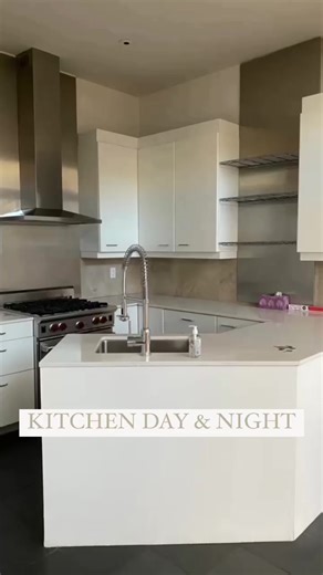 Lighting and mood is so important but it’s not often you see posts of homes & interiors at night 💡 The other day someone asked to see the before and after of my kitchen but in the same lighting and in the particular photo it was night so much darker! I decided I should share before, after, and evening. When we did our reno, we tried to keep it budget friendly so we didn’t change the overhead lighting and the under cabinet lighting is from ikea (controlled by Alexa). Lighting also impacts the co