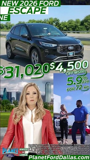 New 2026 Ford Escape ST-Line | Only $30,020 - $4,500 OFF! | 5.9% for 72m | Ford Dealer in Dallas