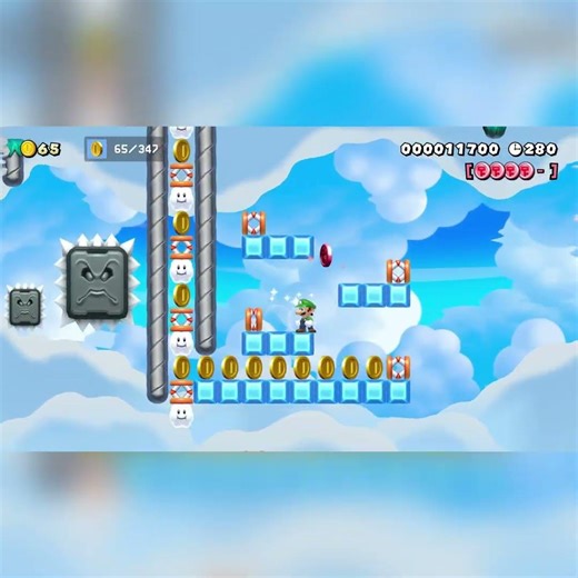 空の上をかけぬけろ！全自動コース [Auto: Soar through the skies] by たまご、すしだいすき #shorts 🍄Super Mario Maker 2 #dsh