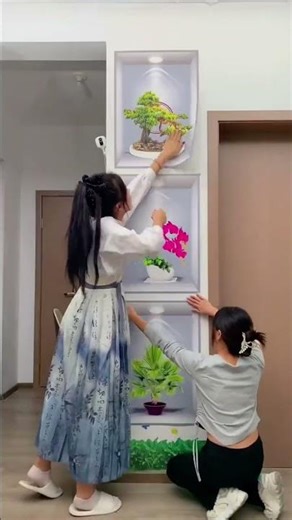 Green Plant Wall Sticker | Self-Adhesive Mural for Elegant Wall Decoration #sehar #shorts #tiktok