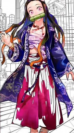 Nezuko Kamado Neon City Wallpaper 🌸✨ | Demon Slayer 4K Anime Wallpaper