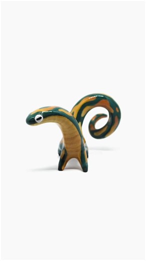 Miranda Zimmerman on Instagram: "I had two salamanders come out of the last kiln load that I was so proud of, I didn’t want to risk travelling to the con with them— this is one. ;◡; Underglazes can be kind of a struggle at cone 10 but it looks exactly like I had hoped (which just does NOT always happen in ceramics lolll). Literally couldn’t have asked for a better result. The urge to hoard is strooong. This buddy doesn’t even have a name yet (but the wheels are spinning)!! coyote underglazes, cl