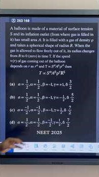 A balloon is made of a material of surface tension #neet2025 #physicsshorts #neet