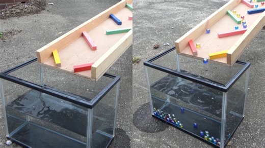 Soothing Marble Run Race on Long Wooden Track