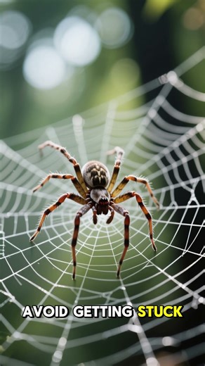 Why Don’t Spiders Get Stuck in Their Own Webs?🕷️🕸️#facts #subscribe #shorts #animals #mindset #what