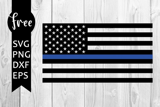 Blue line flag svg free, police svg, us flag svg, instant download, silhouette cameo, shirt design, police support flag svg, png, dxf 0935