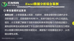 模拟分析-双变量模拟运算表原理和案例分析