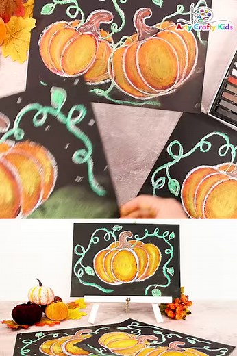 14K views · 45 reactions | How to Draw a Pumpkin with pastels - a lovely drawing tutorial for Autumn! | Arty Crafty Kids | Facebook