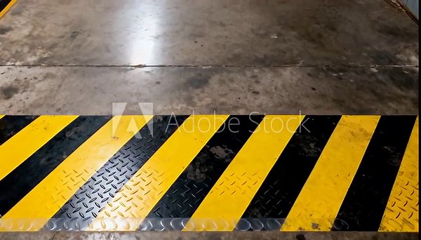 Hazardous area floor markings industrial safety stripes caution zone floor tape hazard stripes.