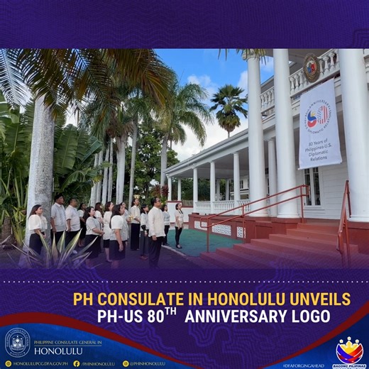 Philippine Consulate General in Honolulu on Instagram: "80 years. One enduring partnership. Friends.Allies.Partners. The Philippine Consulate General in Honolulu, joining the Philippine Embassy and all Philippine consulates in the US, unveils the PH-US 80th Anniversary logo, marking 80 years of diplomatic relations between the Philippines and the United States in 2026. #PHUS80 🇵🇭🤝🇺🇸 #FriendsAlliesPartners"