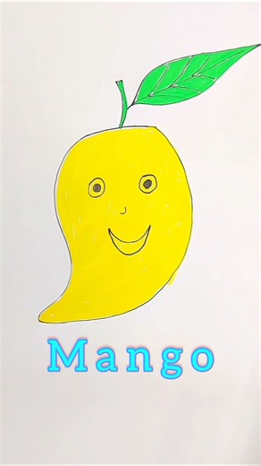 🥰 Draw cute mango #shorts #mangodrawing