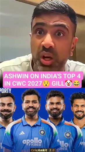 ASHWIN ON TOP 4 IN CWC 27#ashwin #teamindia #indvssa #viratkohli #cricket #rohitsharma #shorts #gill