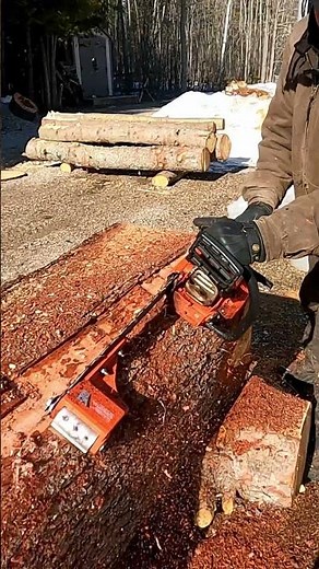 Chainsaw Log Debarking