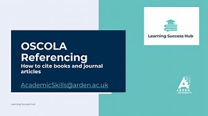 OSCOLA Referencing: How to cite books and journal articles
