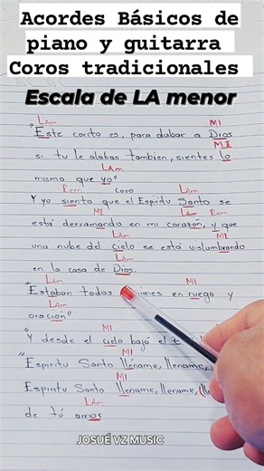 Coros tradicionales (Alabanzas) acordes Básicos de piano y guitarra #acordes #piano #adoracioncristiana #fblifestyle | JOSUÉ VZ MUSIC