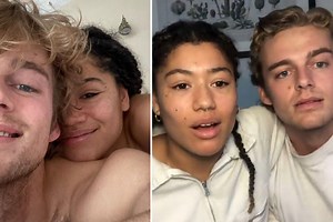 EastEnders star Dayle Hudson reveals girlfriend India as they lie in bed joking 'she's the only one who puts up with me'