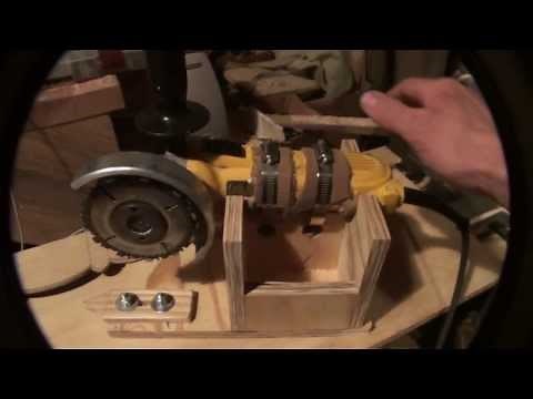 Homemade Wood lathe Duplicator using an angle grinder