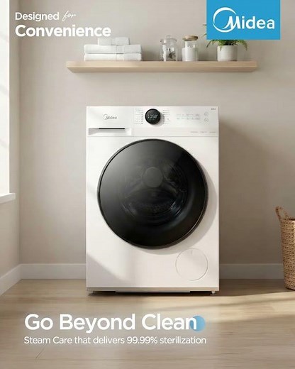 Midea Washing Machine True clean goes beyond detergent Sterilize 99 99% of your clothes with the