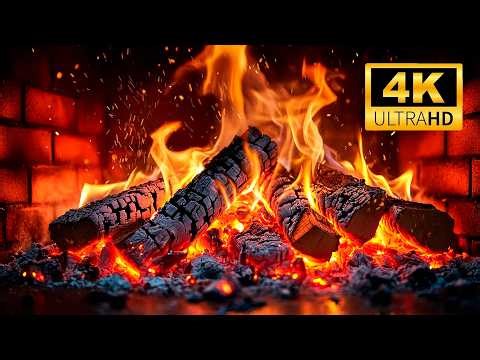 🔥 Warm Spring Fireplace — Real Crackling Fire for Deep Relaxation (NO MUSIC)