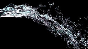 Transparent liquid swirl 3d realistic footage. Spinning splash isolated on black background. Drops twisting effect animation. Fluid vortex dynamic video. Clear water pouring twirl | Premium Stock Video Footage