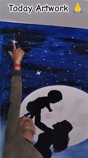 Today Artwork wall painting Mother and Son Loved 😍#art #shorts #painting