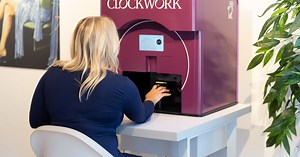 Clockwork is an autonomous nail painting robot that looks kind of sick