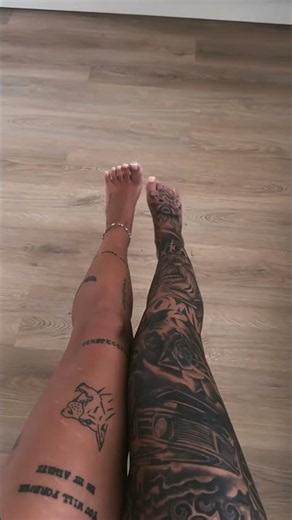 That Leg Tattoo Is INSANE 🖤🔥 | Tattoo Reveal #Shorts